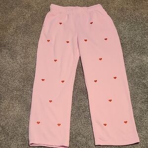 Stylish Pink Heart Women's Flare Pants